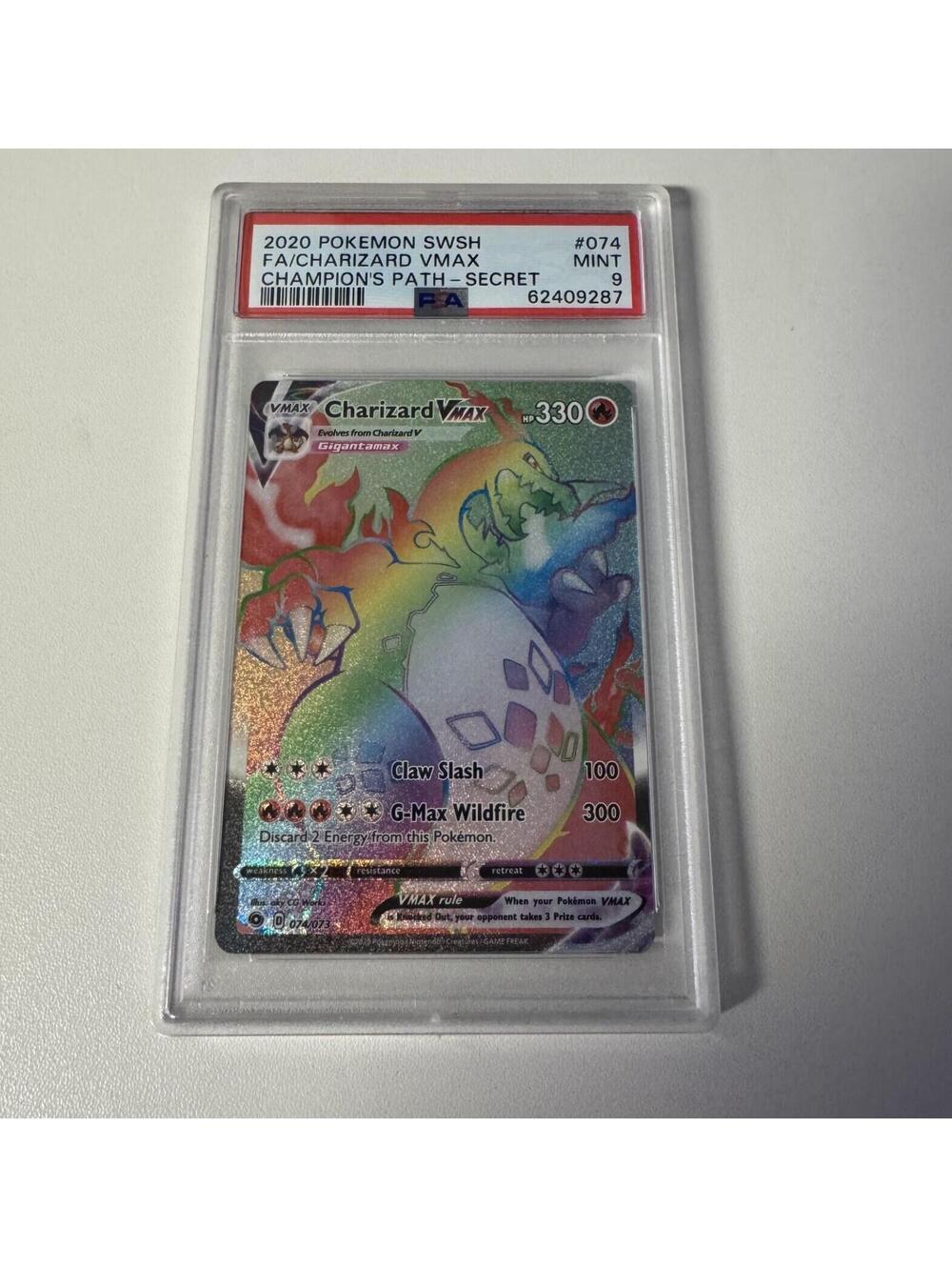 Charizard VMAX 074/073 Rainbow Rare Champion's Path - Secret PSA 9.0 Pokemon